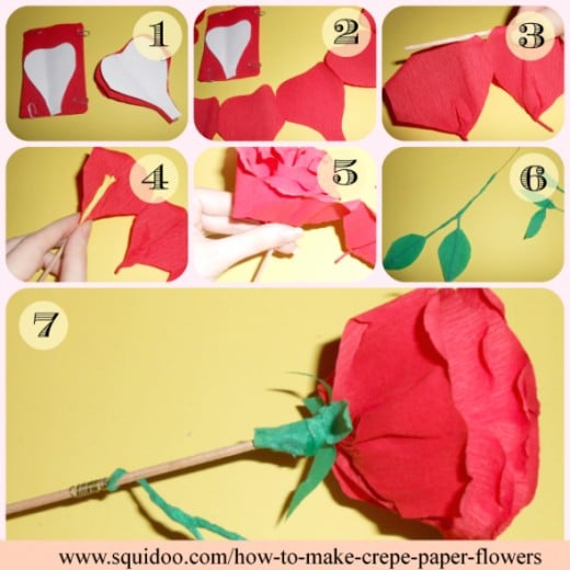 Crepe paper rose tutorial